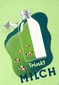 Milk Cows Mountains Vintage Retro Advert Poster A4 Photo Print