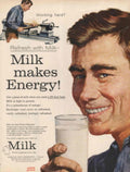 Milk Lathe Energy 1950s Vintage Retro Advert Poster