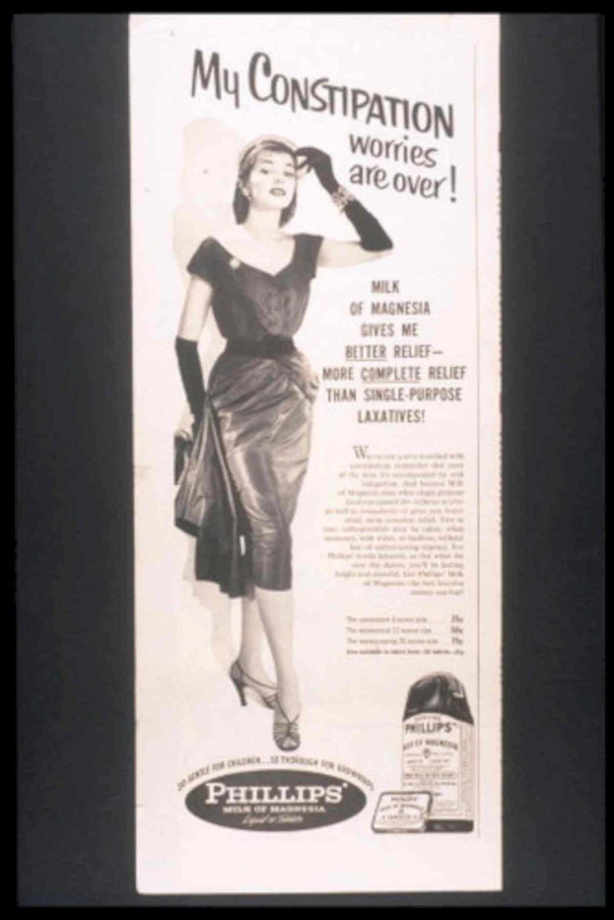 Milk Magnesia Relief 1940s Vintage Retro Advert Poster