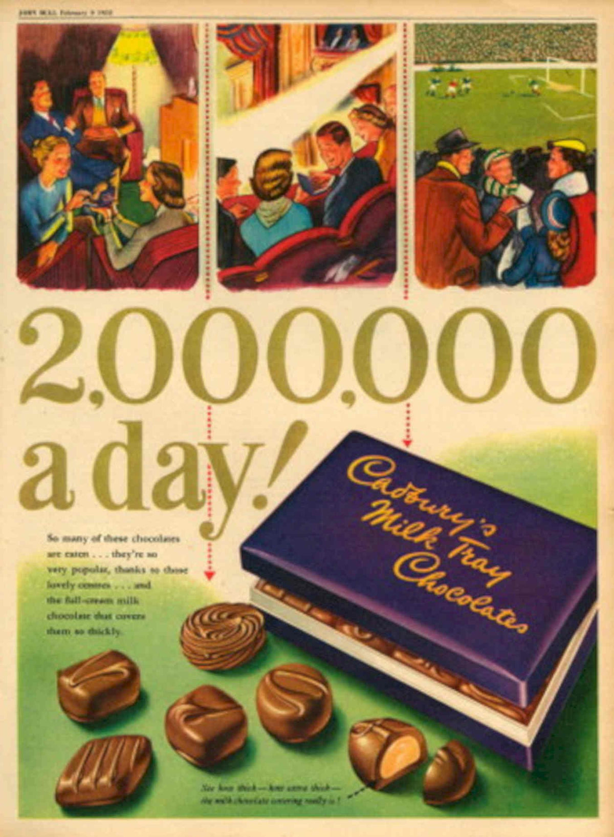Milk Tray Chocolate 1950s Vintage Retro Advert Poster