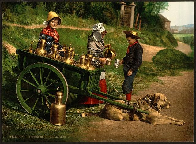 Milksellers II Brussels Vintage A4 Photo Print