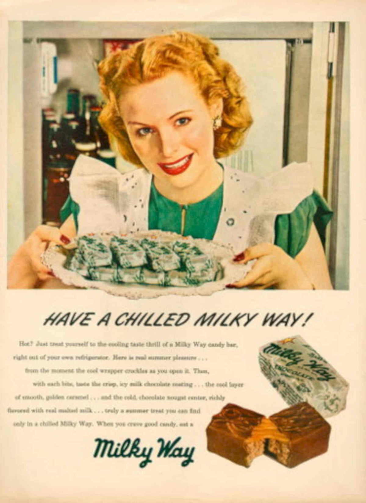 Milky Way Woman 1930s Vintage Retro Advert Poster