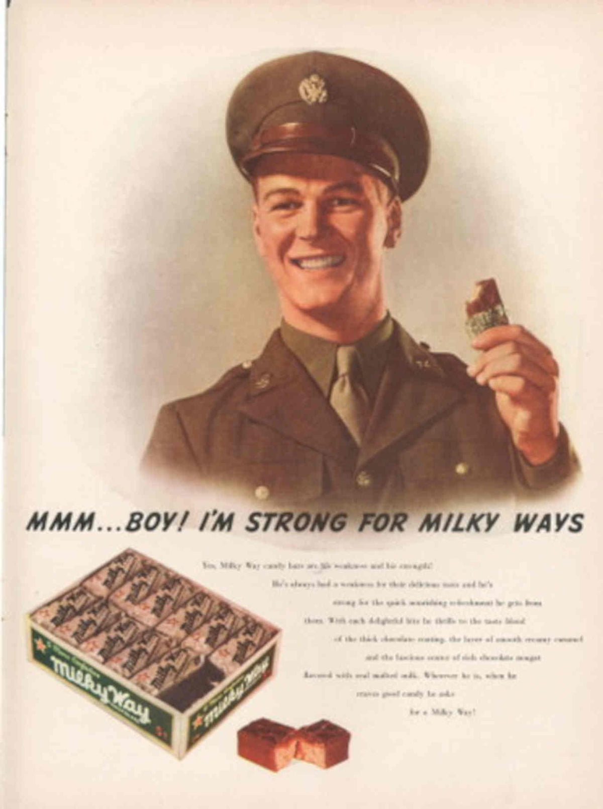 Milkyways Soldier 1940s Vintage Retro Advert Poster