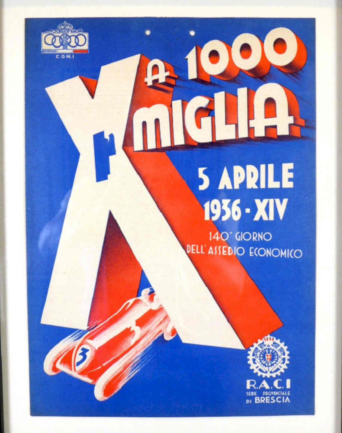 Mille Miglia 1936 Vintage Retro Advert Poster A4 Photo Print