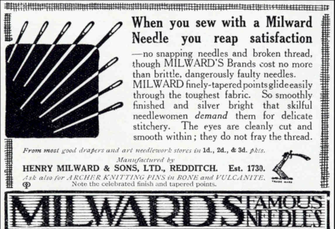 Milwards Needles Sample Vintage Retro Advert Poster A4 Photo Print