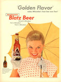 Milwaukee Blatz Beer 1950s Vintage Retro Advert Poster