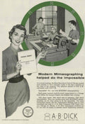 Mimeograph Program Summary 1950s Vintage Retro Advert Poster