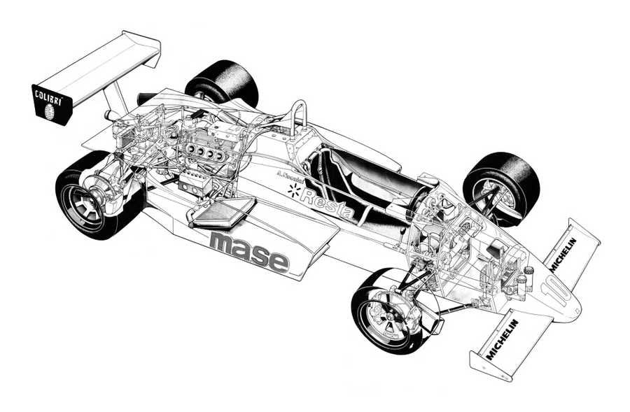 Minardi M284 1984 2048x1339 cutaway A4 Photo Print