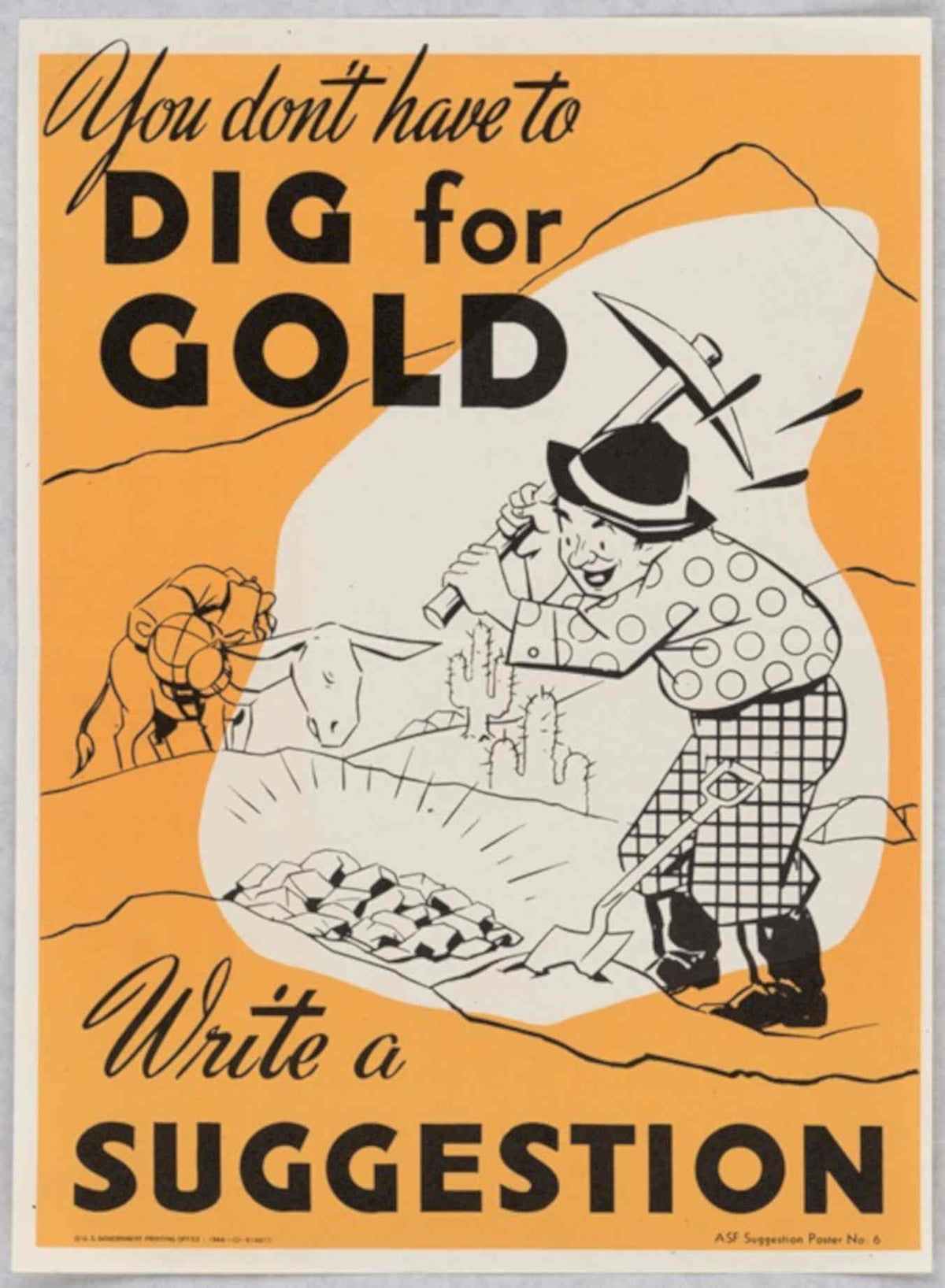 Miner Suggestion Poster American World War II Advert Poster