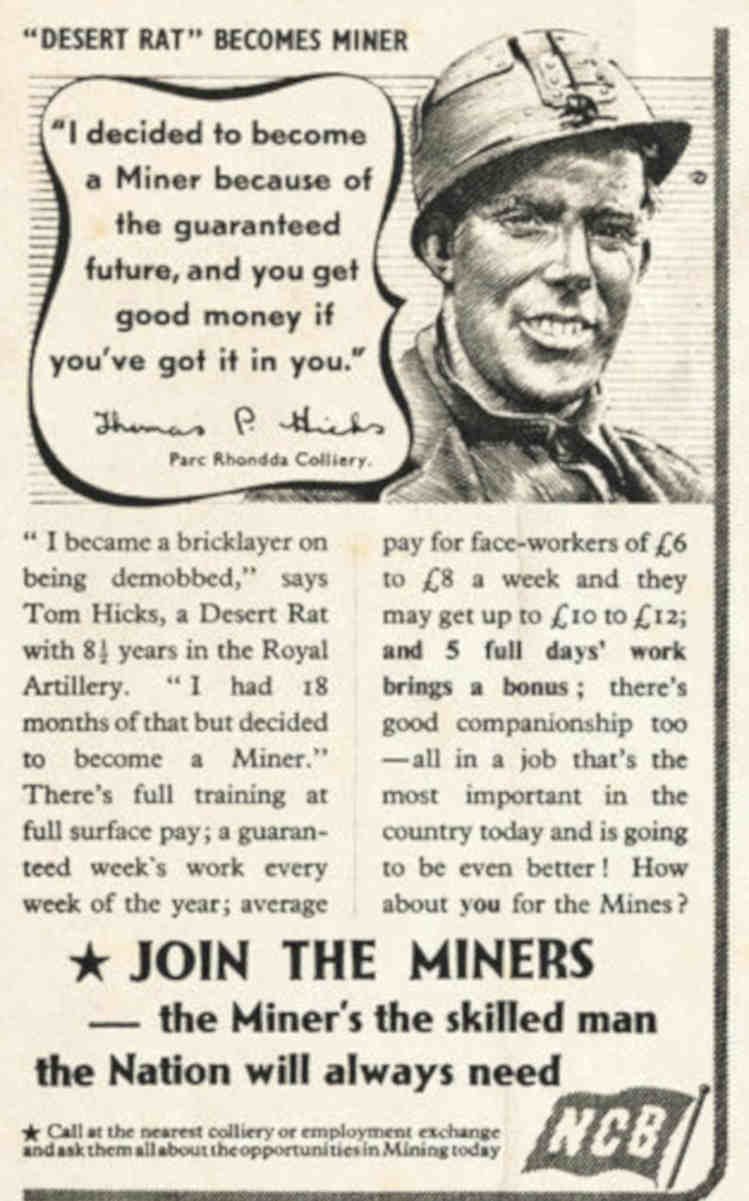 Miners Hicks Ncb Vintage Retro Advert Poster A4 Photo Print