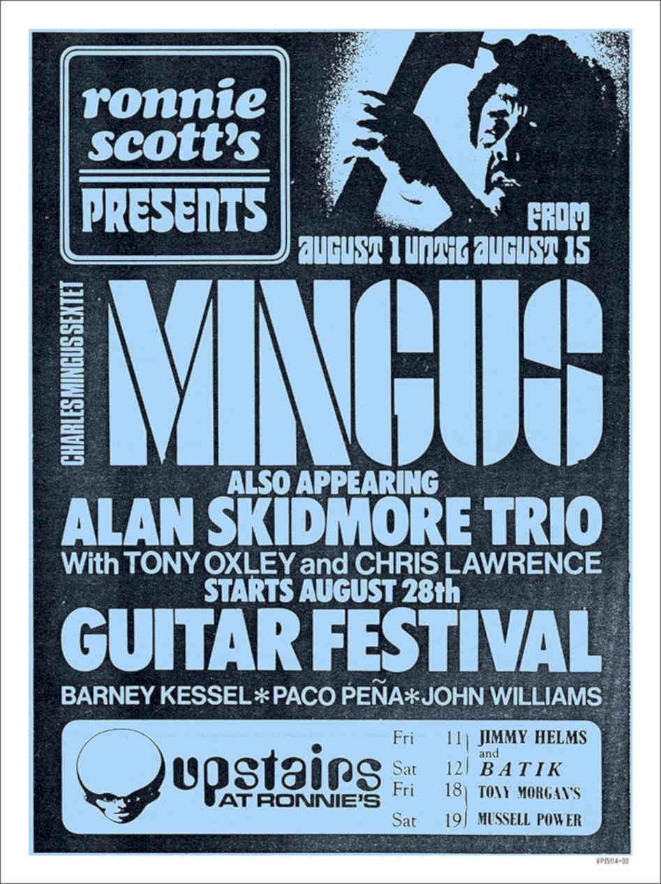 Mingus At Ronnie Scotts Jazz 1972 Vintage Retro Advert Poster A4 Photo Print