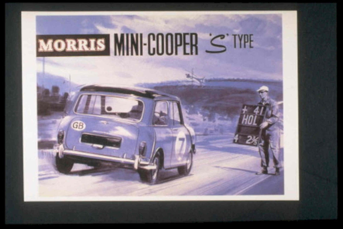 Mini Cooper S 1950s Vintage Retro Advert Poster