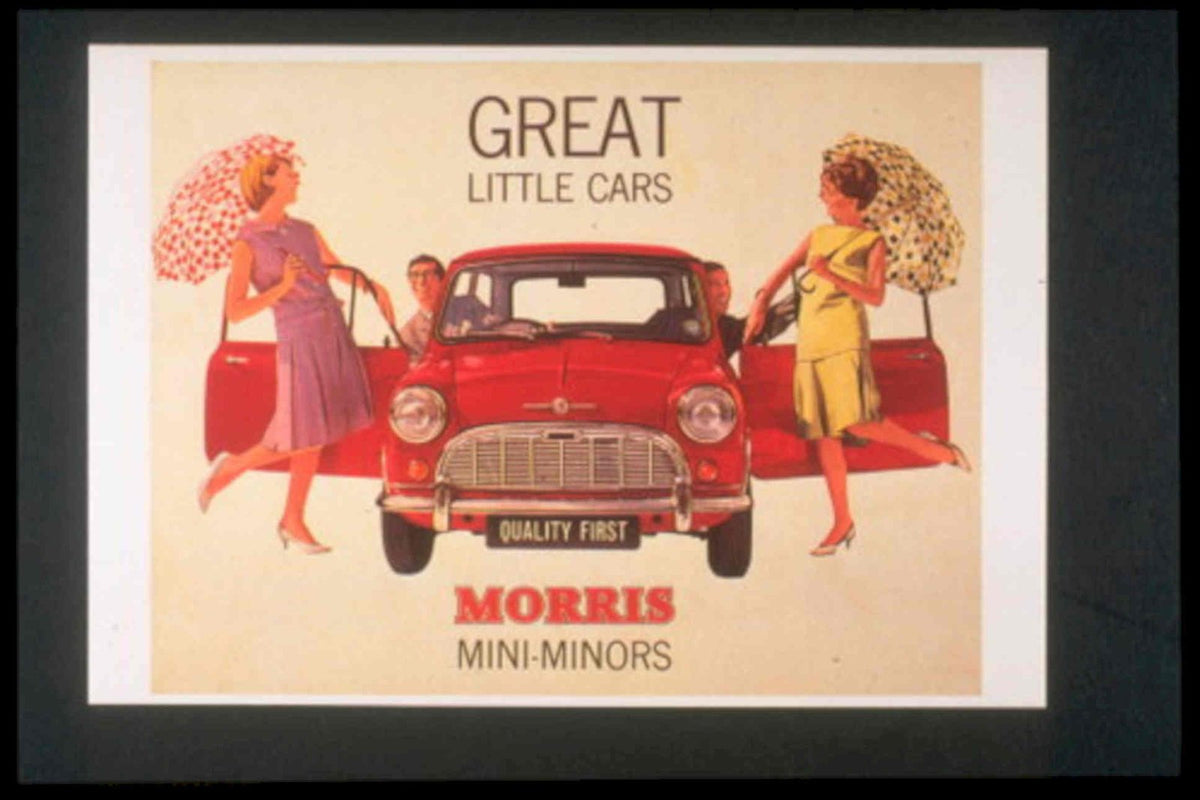 Mini Mins Cars 1950s Vintage Retro Advert Poster