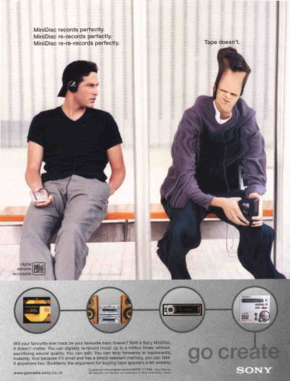 Minidisc Music Men Vintage Retro Advert Poster A4 Photo Print