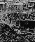 Mining crew drifting for gold below discovery point Deadwoo Military A4 Photo Print