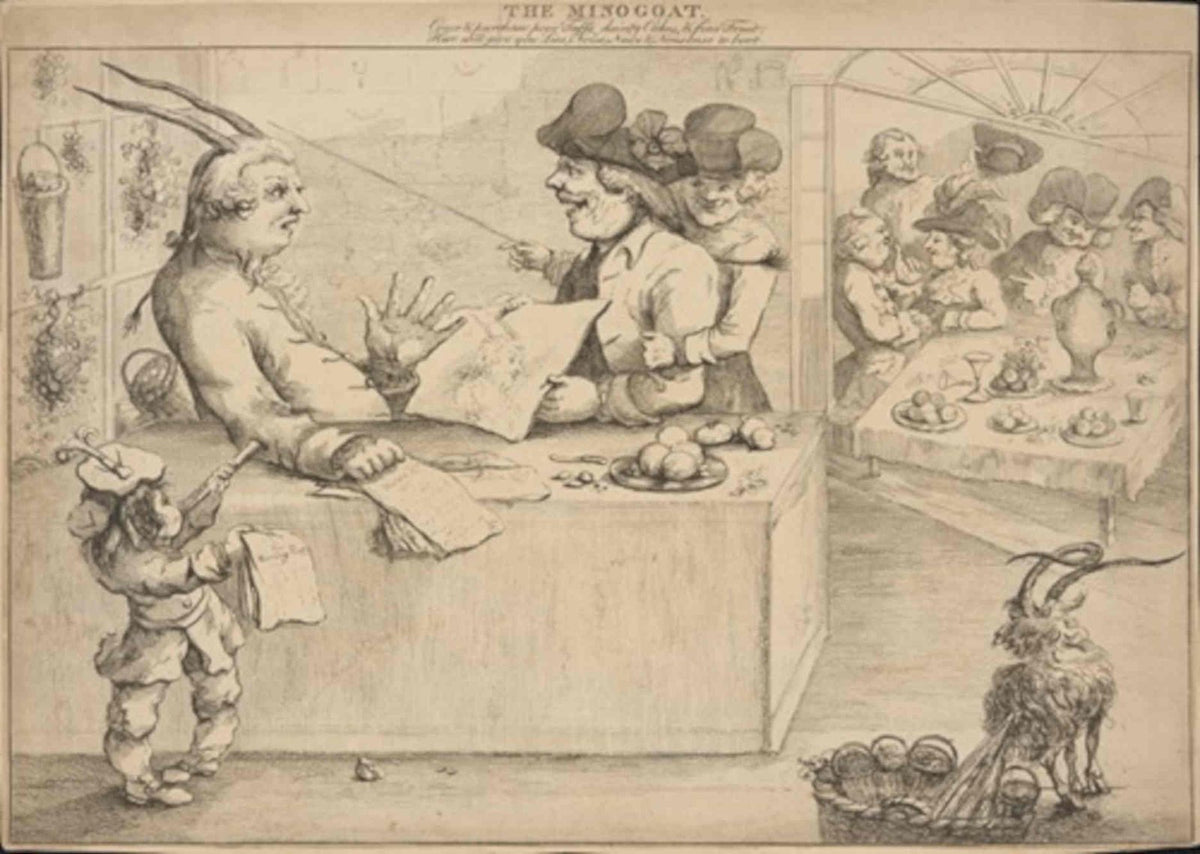 Mino Goat Scene GB Cartoon Vintage Retro Advert Poster