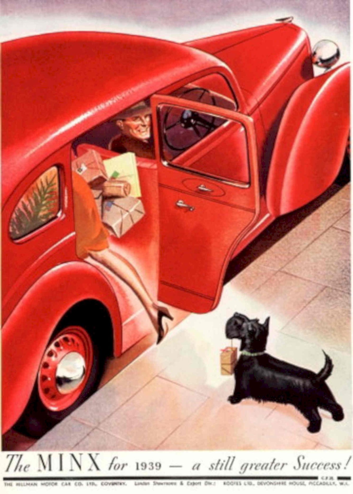 Minx Car Terrier 1930s Vintage Retro Advert Poster