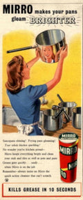 Mirro Pans Gleam 1940s Vintage Retro Advert Poster