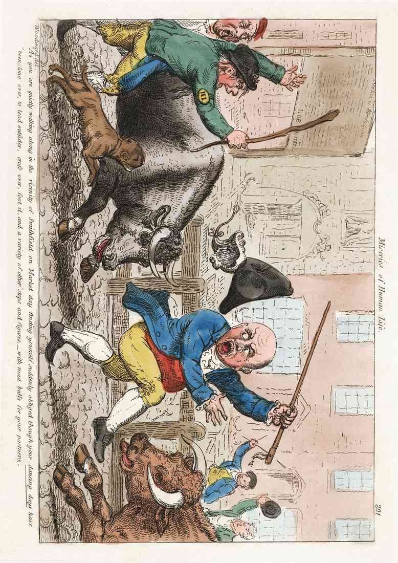 Miseries Of Human Life 1808 Vintage Cartoon Joke A4 Photo Print