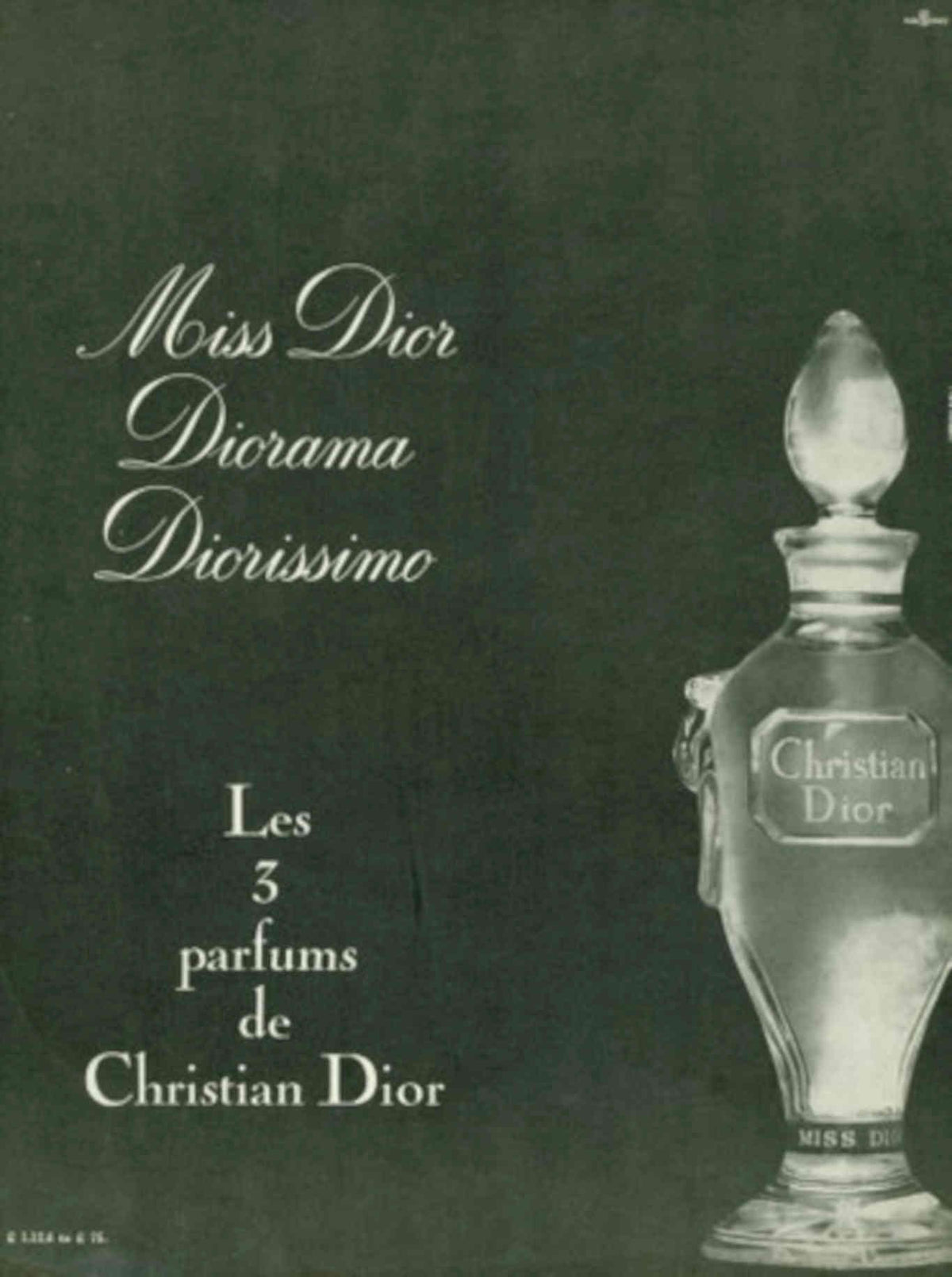 Miss Dior Diorissimo 1950s Vintage Retro Advert Poster