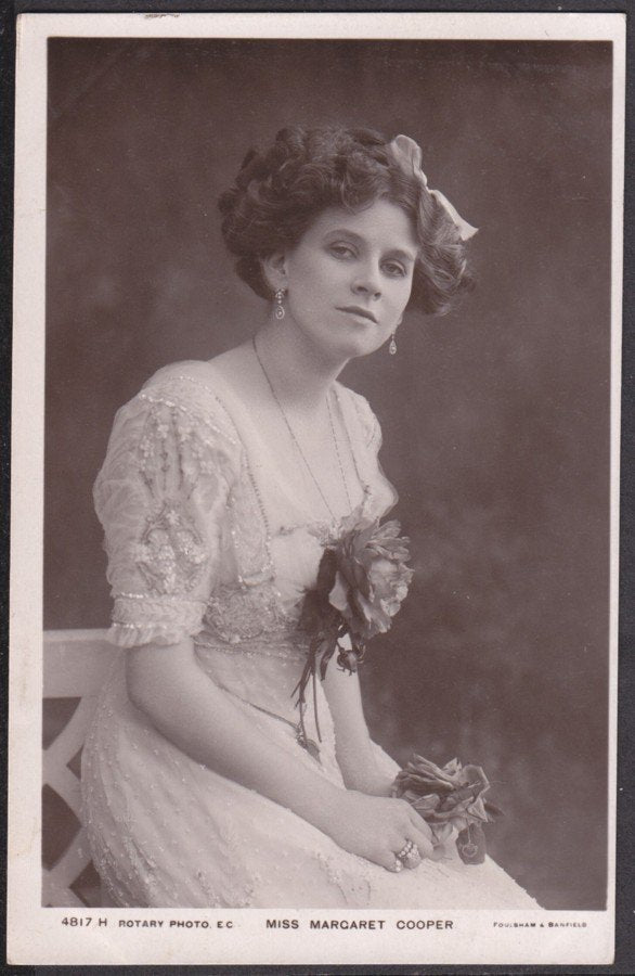 Miss Margaret Cooper Sits Holds Rose Vintage A4 Photo Print