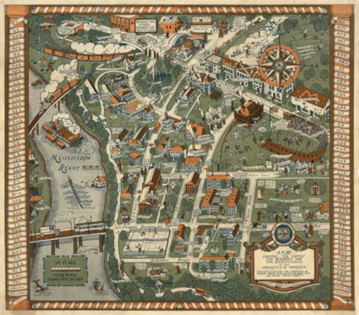 Mississippi Campus Map Vintage Retro Advert Poster