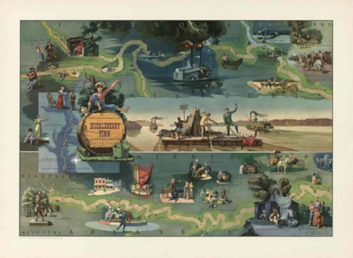 Mississippi River Journey Vintage Retro Advert Poster