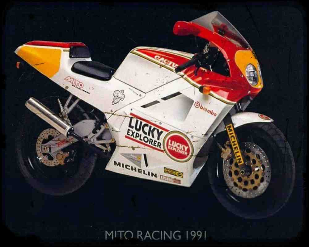 Mito I Racing Lucky Explorer A4 Photo Print Motorbike Vintage Aged