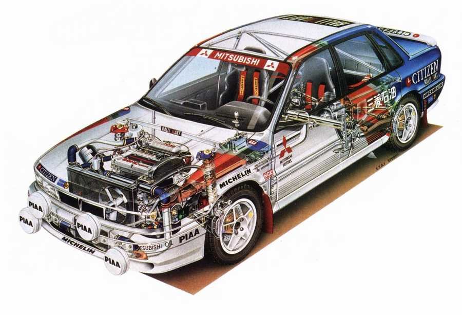 Mitsubishi Galant VR 4 RS cutaway A4 Photo Print