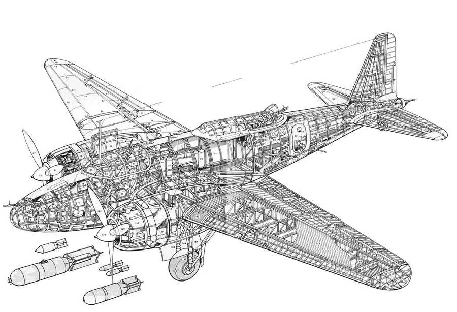 Mitsubishi Ki 21 cutaway A4 Photo Print