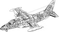 Mitsubishi MU 2 cutaway A4 Photo Print