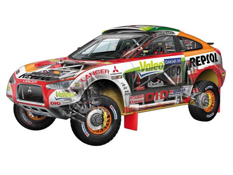 Mitsubishi Racing Lancer cutaway A4 Photo Print