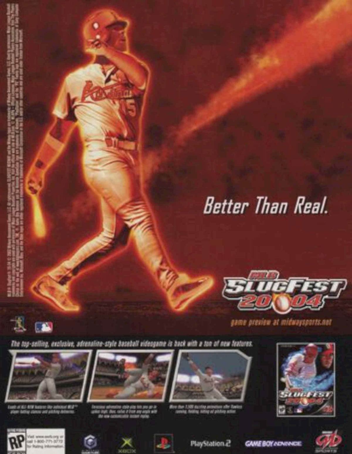 Mlb Slugfest 2004 Vintage Retro Advert Poster A4 Photo Print