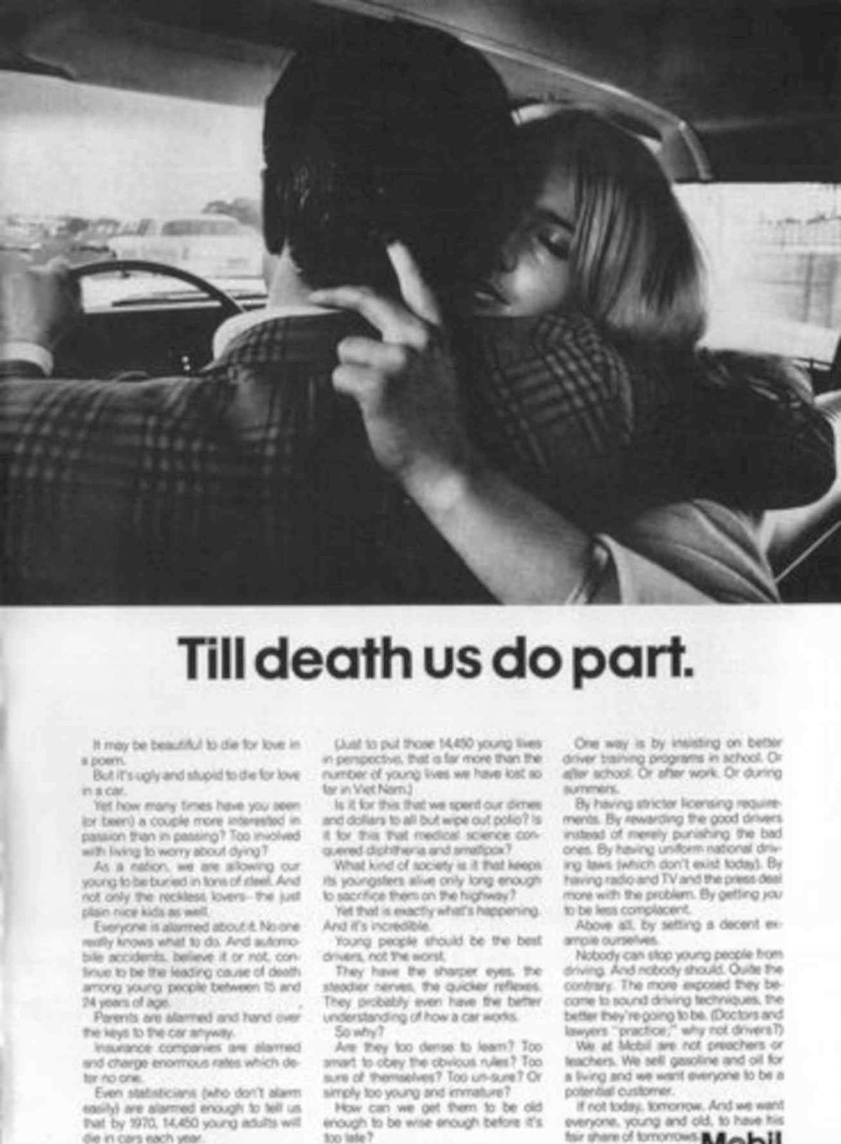 Mobil Couple Roadtrip Vintage Retro Advert Poster A4 Photo Print