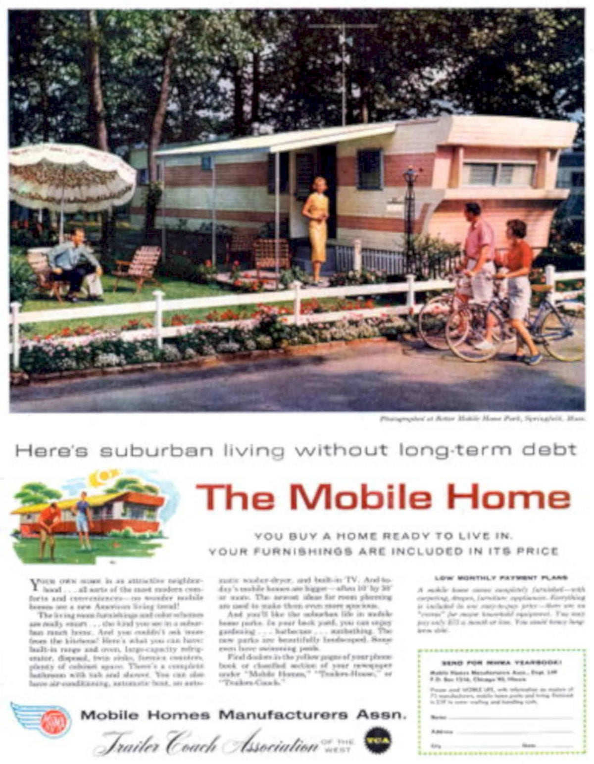 Mobile Home 1960s 1950s Vintage Retro Advert Poster