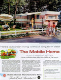 Mobile Home Suburb 1950s Vintage Retro Advert Poster