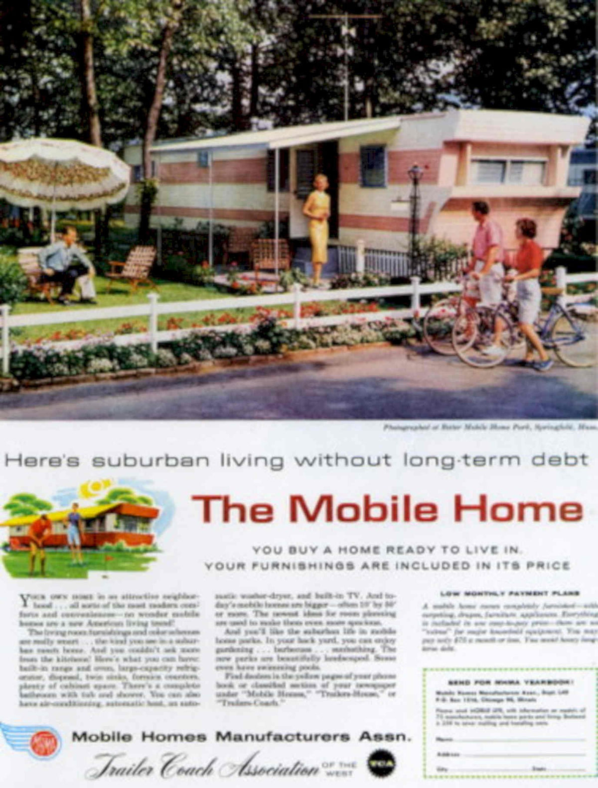 Mobile Home Suburb 1950s Vintage Retro Advert Poster