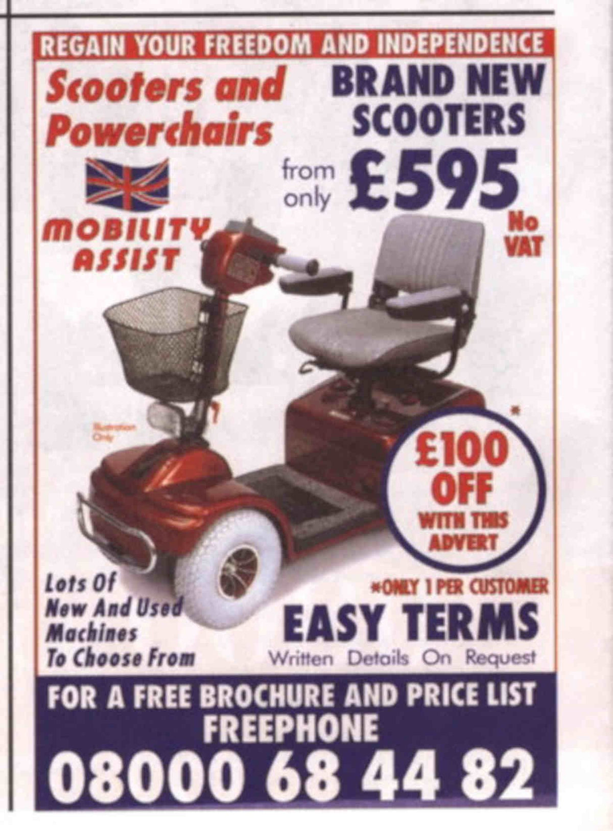 Mobility Scooter Offer Vintage Retro Advert Poster A4 Photo Print
