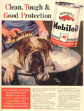 Mobiloil Bulldog Clean 1930s Vintage Retro Advert Poster