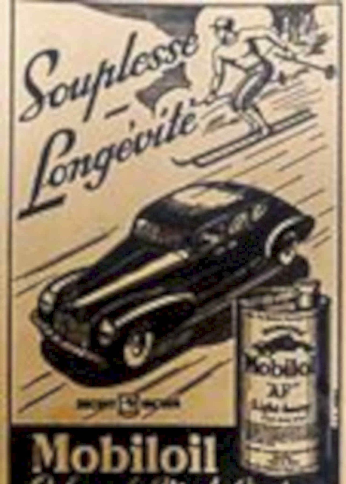 Mobiloil Ski 1940s Vintage Retro Advert Poster A4 Photo Print