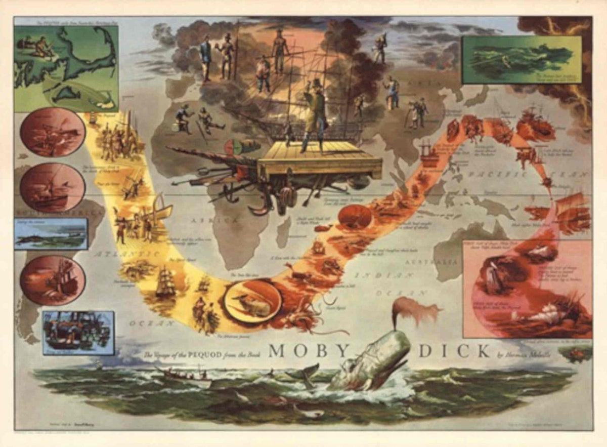 Moby Dick Voyage Vintage Retro Advert Poster