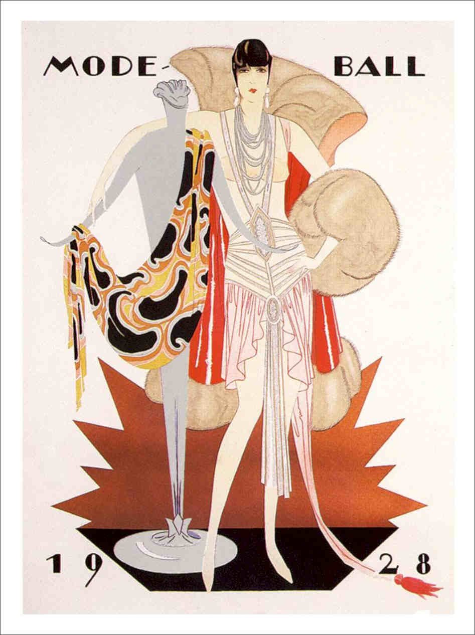Mode Ball Jules Engelhard Art Deco Poster 1928 Vintage Retro Advert Poster A4 P