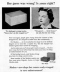 Modess Napkins Shape 1950s Vintage Retro Advert Poster