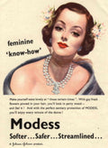 Modess Sanitary Napkin 1940s Vintage Retro Advert Poster