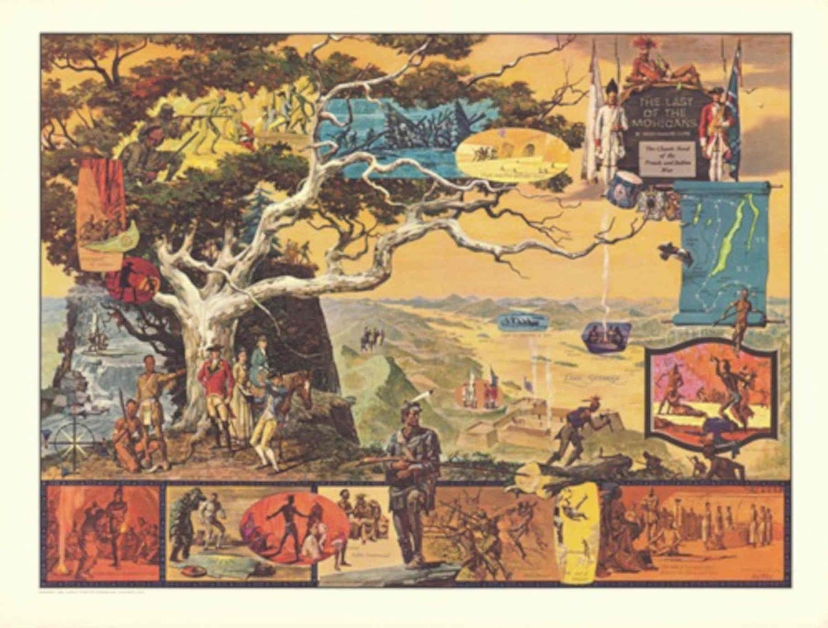 Mohicans Hillside War Vintage Retro Advert Poster
