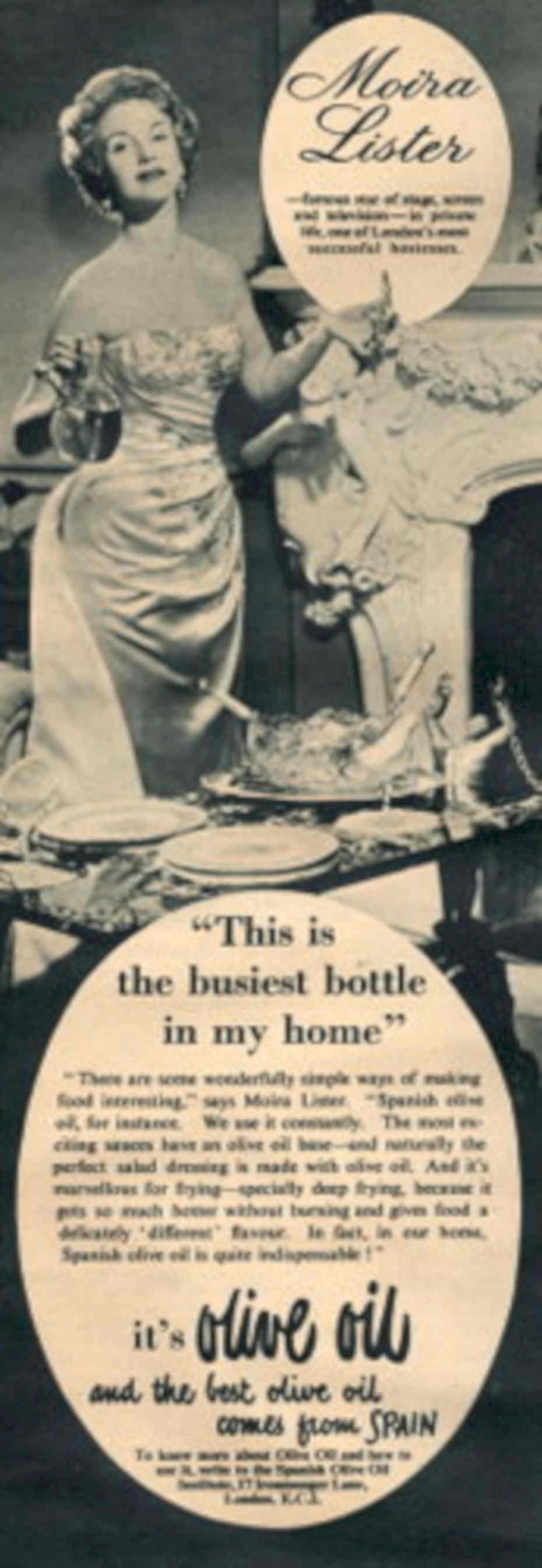 Moira Olive Oil 1950s Vintage Retro Advert Poster