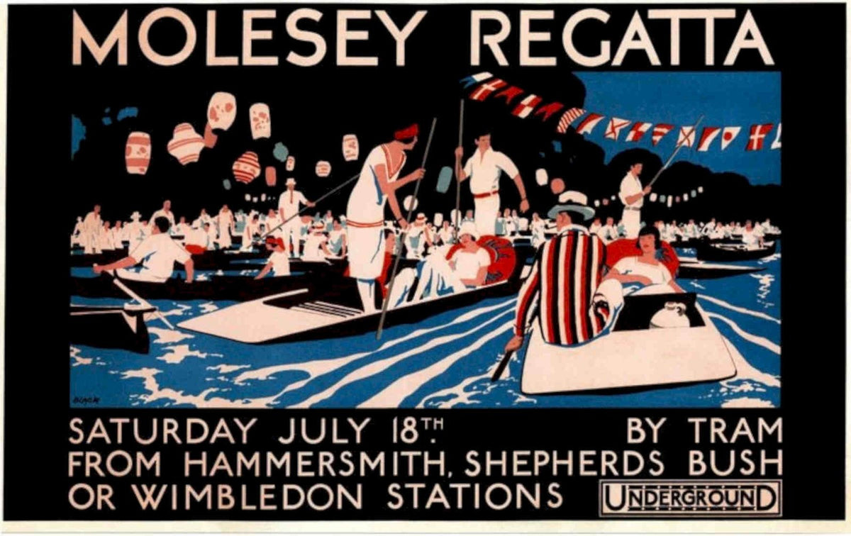 Molesey Regatta Rowing Vintage Retro Advert Poster A4 Photo Print