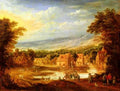 Momper Joos De An Extensive River Landscape With Travellers Approaching Village A4 Photo Print