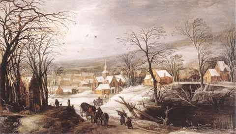 Momper Joos De Winter Landscape A4 Photo Print
