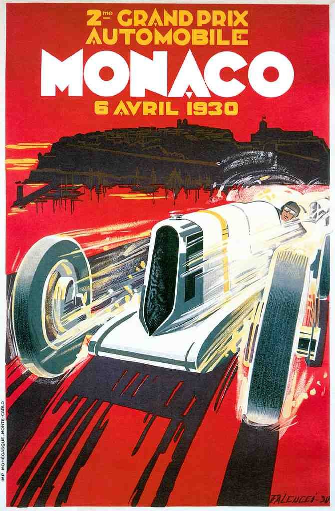 Monaco 1930 Vintage A4 Photo Print
